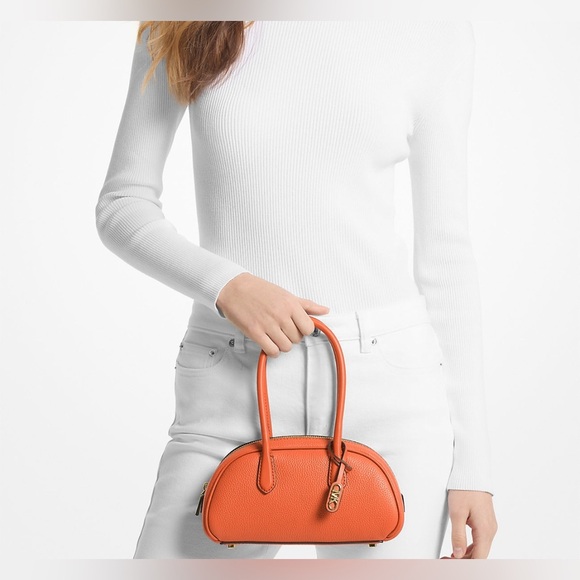 Michael Kors Lulu Mini Satchel Optic Orange Leather – NWT - Picture 3 of 15